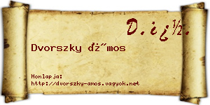Dvorszky Ámos névjegykártya